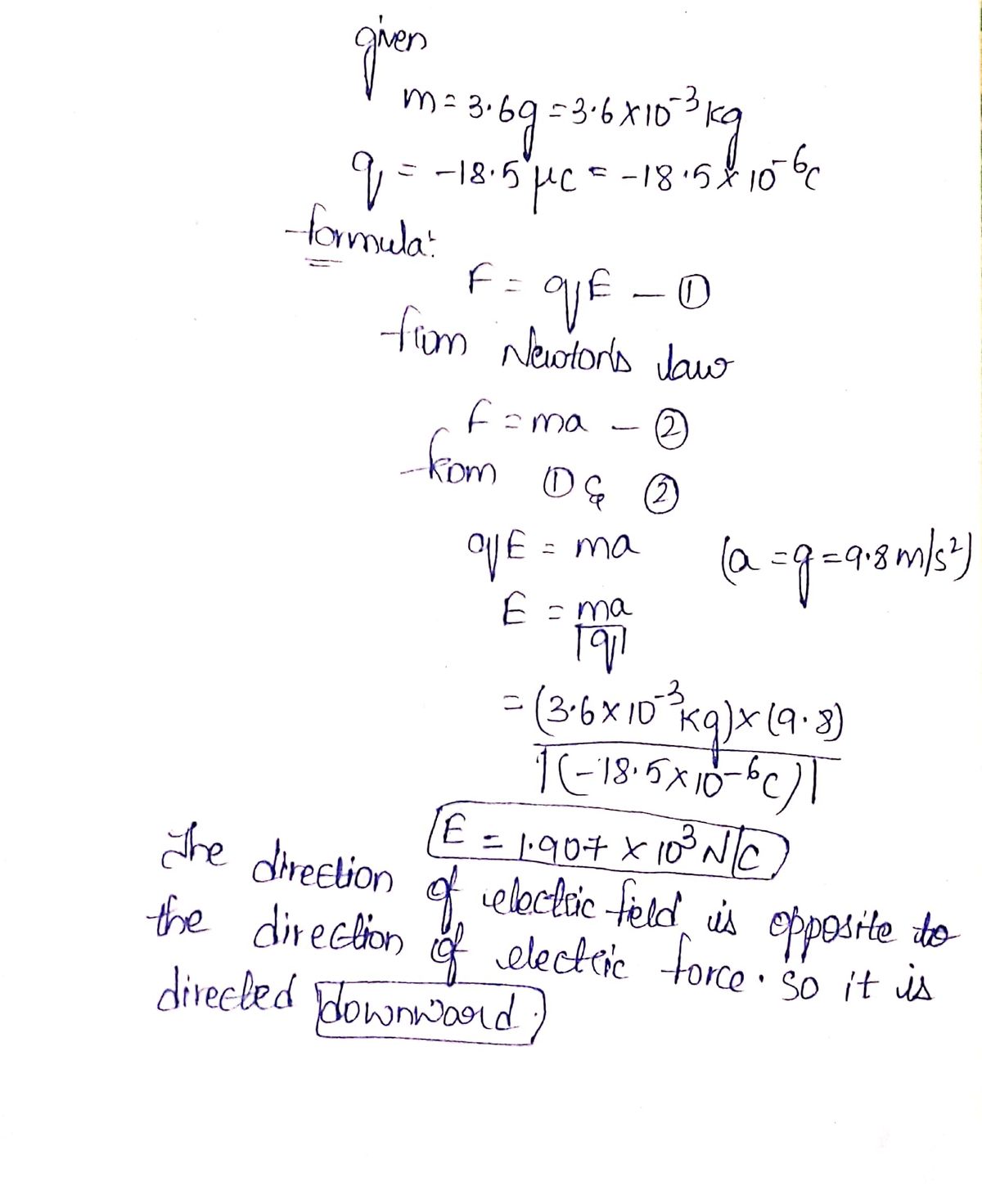 Physics homework question answer, step 1, image 1